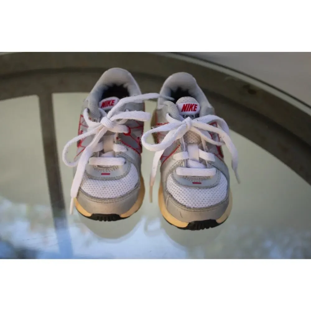 Nike T-Run‎ 5 Running Shoes Grey/Red/Black 443991-100 Toddler Size 5C